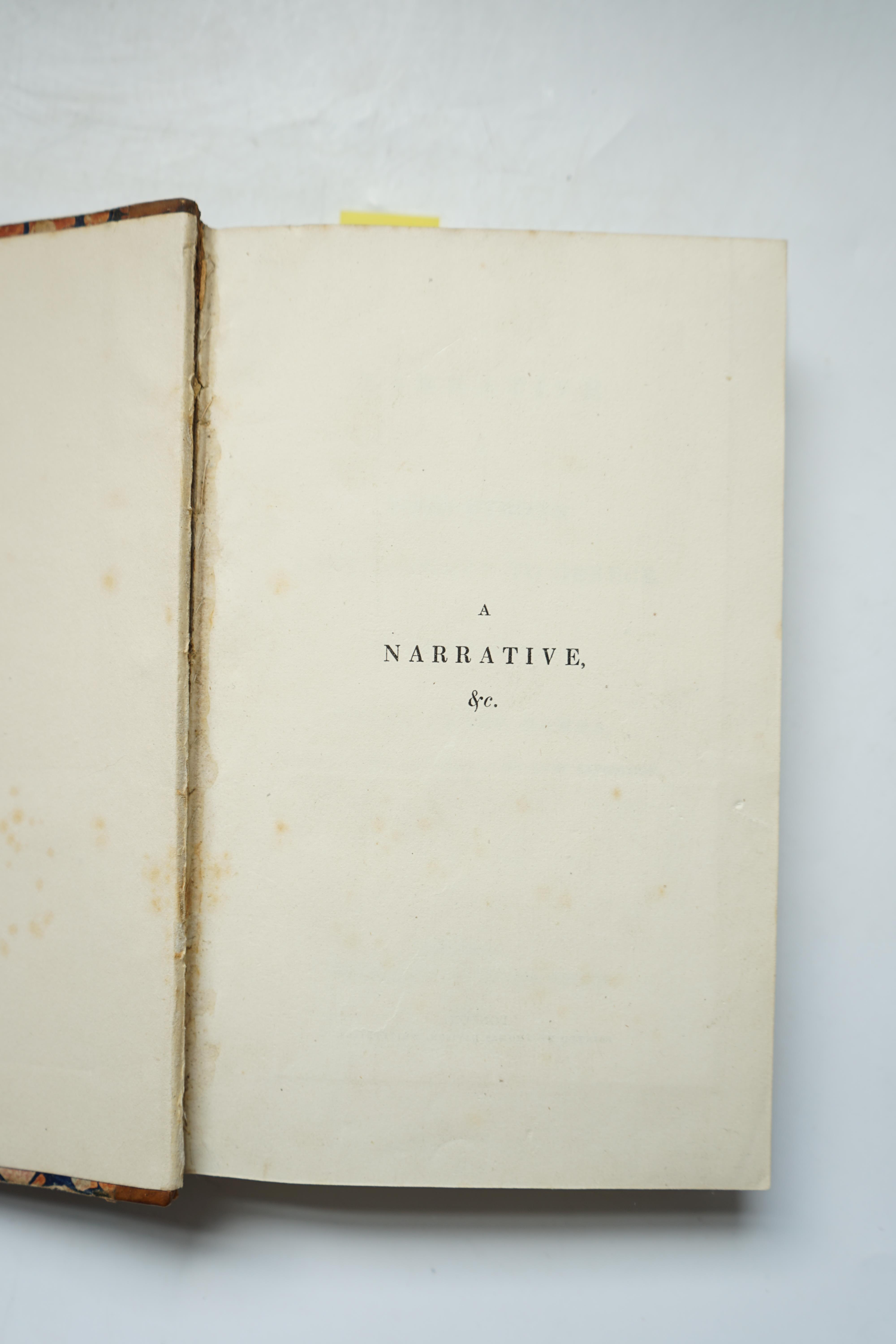 Gamba, Pietro - A Narrative of Lord Byron’s Last Journey to Greece, 1st edition, half title, 2 folding facsimiles of letters, 8vo, rebound half calf with marbled boards, 1825, bound with Panam, P.A.A - Memoirs of a Young